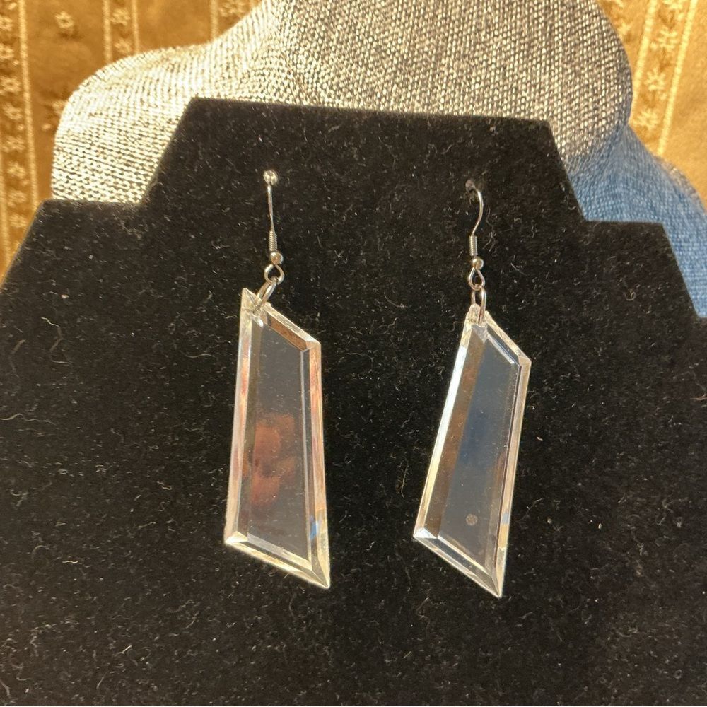 Geometric Clear Dangle Earrings